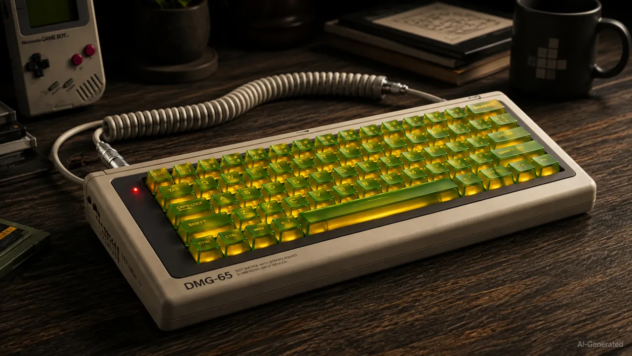 Konzept einer Tastatur im Gameboy-Design (Bild mit KI generiert)
